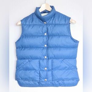 Vintage 1970s L.L. Bean Blue Down Puffer Snap Button Vest size small